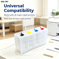 WEL-TRY 500ml 4 Warna CISS Tangki Tinta Isi Ulang untuk Printer Inkjet HP Kompatibel Sistem Pasokan Tinta Berkelanjutan