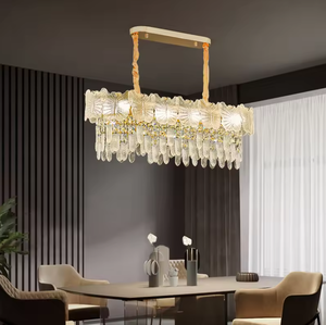 Zèle d'éclairage personnalisé hôtel villa pendentif lumières led design plafond suspendu rond moderne lustre en cristal - Product Image 3