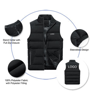 Sleeveless Padded Vest <b>Coat</b> Without Sleeves Custom Logo Unisex Leisure Outdoor Windproof Breathable Polyester Filled Waistcoat - Product Image 2