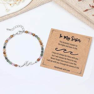 สร้อยข้อมือมิตรภาพ CENDA สำหรับผู้หญิง ทำจากสแตนเลสสตีลประดับด้วยหินธรรมชาติ เหมาะสำหรับเป็นของขวัญวันครบรอบสำหรับเพื่อนสนิท หรือพี่น้องสาว - Product Image 2