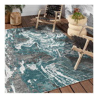 Tapis imprimé en chenille bleu design, tapis d'intérieur 3D, tapis de sol, tapis imprimé lavable, dos antidérapant