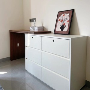 Baru YUBAI Modular ramah lingkungan laci dada meja rias Modern kayu Eropa enam laci cermin berlampu buatan khusus - Product Image 1