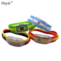 Hstyle Europe Coupe du Monde de Football Montre Lumineuse Argentine Brésil Allemagne Espagne Drapeau National Équipe de Football Cheer Props