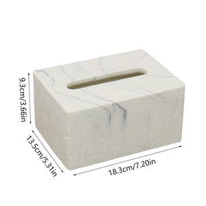 Bắc Âu Retro Châu Âu Nhựa Đá Mô Hộp Khăn Ăn Đứng Bằng Đá Cẩm Thạch Kết Cấu Thiết Kế Miễn Phí Đứng Bền Hộp Giấy Cho Phòng Khách - Product Image 2