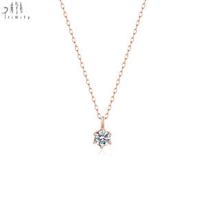 Most Popular Minimalist Design Fine Jewelry 18K Solid Gold Single Real Natural <b>Diamond</b> <b>Necklace</b> For Women Valentine's Day Gift - Product Image 2