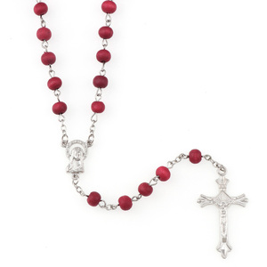 <span class=keywords><strong>Rosario</strong></span> 2025 Cruz religiosa colgante 6mm fragancia Rosa cuentas <span class=keywords><strong>de</strong></span> madera Santa <span class=keywords><strong>plata</strong></span> María Centro Cruz cadenas cara forma patrón - Product Image 4