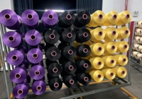 Fil de polyester recyclé coloré DTY FDY POY, teint en masse, 50D-600D, lot en stock, échantillons gratuits