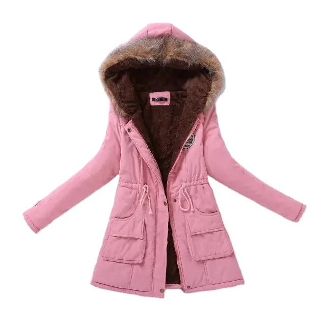 Nouveaux manteaux d'hiver femmes coton ouaté veste à capuche moyen-long décontracté Parka épaisseur grande taille XXXL couette neige Outwear longue