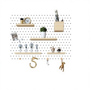 Pannello in Fibra di Legno Perforato con Fori Multipli, Pannello MDF Perforato Rivestito in Melamina per Scaffalature, Bianco Opaco - Product Image 1