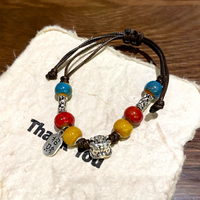 Nouveau bracelet en céramique vintage de style chinois, cordon perlé, style ethnique féminin, mode danse du lion, couple