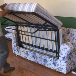 Folding <b>Bed</b> <b>Frame</b> Carbon Steel 145cm Box Spring Minimalist Design Living Room Use - Product Image 2