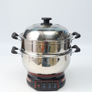 <b>Electric</b> <b>Steamer</b> Stainless Steel 3-6L Multi Functional Household Cooking Pot With Lid And Dual Layers - Product Image 1