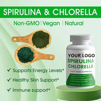 OEM Vente à Chaud Superaliments Verts Végétaliens Suppléments Spiruline Chlorella Capsules 60 Capsules