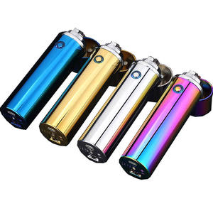 Nouveau produit, briquet à torche coupe-vent en métal, triple flamme, briquet à cigare rechargeable, briquet électrique au plasma - Product Image 1