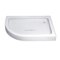 Bac de douche de surface solide en pierre acrylique de conception moderne de luxe de diamant pour la pièce humide