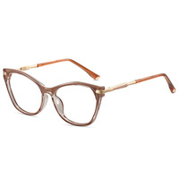 Lunettes de vue Finewell 72508 2025 unisexe rétro en TR90 et métal brillant, monture intégrale, anti-lumière bleue, protection UV, style œil de chat, décontractées