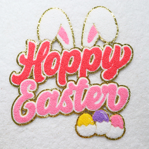 Best Price Heat Press Sequin Love Rabbit Embroidery Patch Easter Chenille Iron on Patches for <b>Bags</b> - Product Image 5