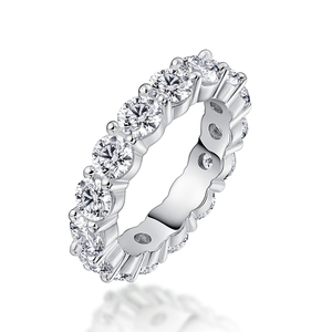 Nhẫn tennis eternity bạc sterling 925 cao cấp 4.0mm đính đá zirconia (CZ) thời trang, bán sỉ, thích hợp cho đám cưới, đính hôn hoặc tiệc tùng - Product Image 2