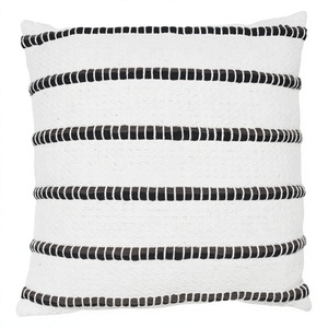 Cojín Decorativo Bohemio a Rayas, Cuadrado, de Algodón, con Diseño Bordado, No Tóxico, Tejido, con Cierre de Cremallera, Desmontable y Lavable - Product Image 1