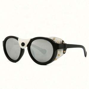 Gafas de Sol Steampunk de Estilo Vintage, con Protección Lateral de Cuero, UV400, Media Montura, Diseño de Marca Único, Unisex - Product Image 6