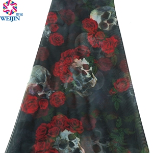 Personnalisé Vente en gros Satin de soie 100% polyester Power Mesh <span class=keywords><strong>Squelette</strong></span> Rose Fil imprimé Satin Tulle Tissu Jupe décontractée Robe en fil - Product Image 1