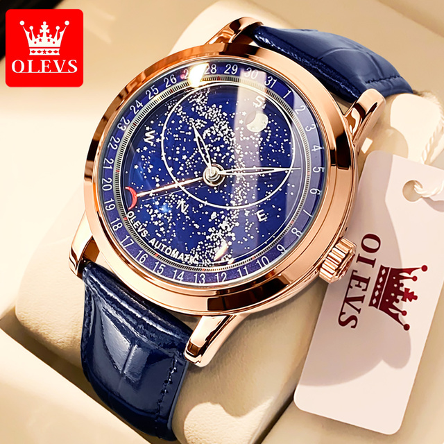 OLEVS 9923 Most Popular Products OEM Watch Moon Phase Automatic Mechanical Watches for Men