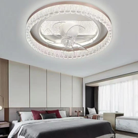 Lámpara de techo interior de bajo consumo de la fábrica de Zhongshan con ventilador silencioso integrado, borde brillante e iluminación LED para dormitorio principal