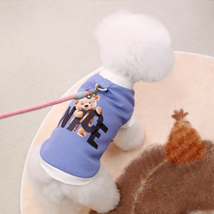MSYO Débardeur pour chien à imprimé ours mignon, en polyester respirant, simple, réfléchissant, doux, avec inscription NICE, vêtements pour animaux de compagnie pour petits chiens et chats - Product Image 4