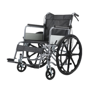 Manual <b>Folding</b> Lightweight Wheelchair With <b>Commode</b> Seat For Home Elderly Mobility 12.5kg Steel Alloy Structure - Product Image 1