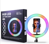 Offre Spéciale : Anneau Lumineux LED RGB 10 Pouces pour Selfie, 3200-6500K, 15 Couleurs, Éclairage Photo, Mini Portable, Garantie 1 An, Idéal pour Streaming en Direct/YouTube