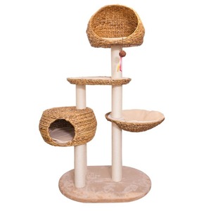 Cat Tree With Sisal <b>Posts</b> 4 <b>Levels</b> Woven Nest Bed And Hidden Cave For Indoor Cats - Product Image 1