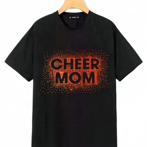 T-Shirt in Cotone 240 GSM con Logo Personalizzato, OEM ODM, Motivo con Strass Brillanti, Trasferimento Termico, Teschio in Cristallo - Product Image 2