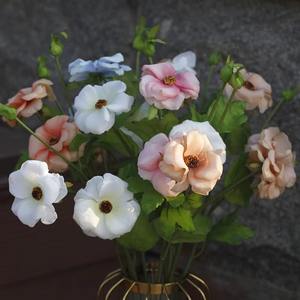 Blanc Bleu Salon Décoration De Mariage Tissu De Soie Fleur Artificielle <span class=keywords><strong>Hibiscus</strong></span> <span class=keywords><strong>Mutabilis</strong></span> pour Arrangement De Fleurs - Product Image 5
