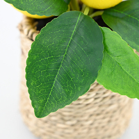 Mini-plante artificielle verte 8,5 cm, citronnier fait main en pot pour la décoration de la maison et du bureau, petites plantes artificielles en pot pour étagère