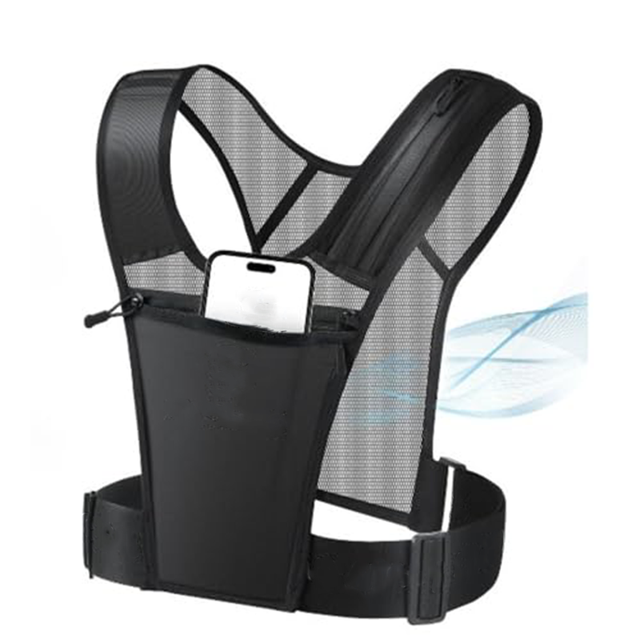 Running Vest Chest Phone Holder Adjustable Waistband Reflective Training Workout Gear Mesh Pocket Breathable Light Fashion