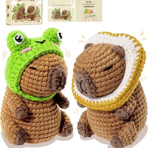 Cadeaux faits à la main pour les amateurs de crochet, kit de crochet DIY pour <span class=keywords><strong>animaux</strong></span> dinosaures, tutoriel vidéo, <span class=keywords><strong>porte</strong></span>-clés tissé mignon, débutants, nouvel an - Product Image 4