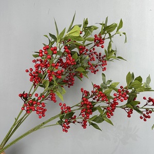 <span class=keywords><strong>Ilex</strong></span>-Beeren und -Blätter aus Seide, Künstliche Beeren 30cm-100cm, Chinesischer Stil, Heimdekoration, Weihnachten, Rote Waldbeeren, Hochzeits-Requisiten - Product Image 4
