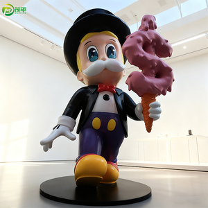 Декоративная статуэтка в стиле поп-арт: индивидуальный мультяшный джентльмен из смолы и стеклопластика для галерей, модных интерьеров и домашнего декора - Product Image 2