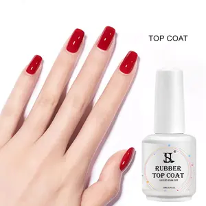 HS 15ml Rubber Top Coat And Base Coat Oem Easy Apply Transparent Rubber Base Coat Gel Varnish for Nail Art Salon