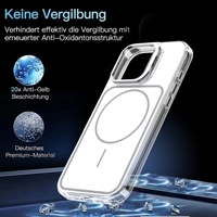 Coque de téléphone magnétique transparente anti-jaunissement avec béquille pour appareil photo, protection intégrale antichoc 360° pour iPhone 16 Pro Max