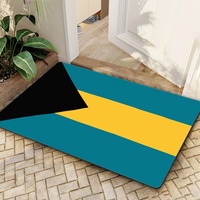 Tapis de sol imprimé drapeau des Bahamas 40*60 cm, paillasson rectangulaire antidérapant en polyester et caoutchouc pour la décoration de la maison et de la cuisine