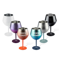 Gobelet à café en acier inoxydable 14 oz avec logo personnalisé, double paroi en verre SS304, 2 en 1, avec base amovible pour champagne et vin