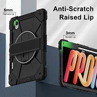 Étui de protection 3-en-1 pour Lenovo Idea Tab Pro Gen 2 TB390 Xiaoxin Pro 13 Pro GT 13 avec support rotatif à 360°, bandoulière et porte-stylo bicolore