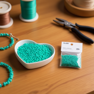 Perline Abalorios 2mm Colore Turchese 50g per Creazione di Gioielli - Product Image 2