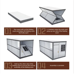 Maison préfabriquée pliable portable de 20 pieds, maison modulaire extensible en conteneur pour logements temporaires et bureaux - Product Image 3
