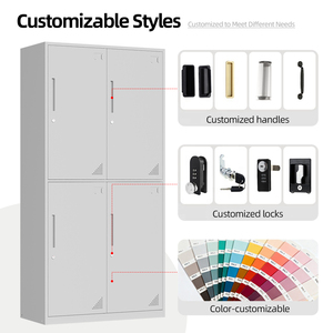 Archivador Metálico MYOUBAO, Armario de Almacenamiento de Acero con Cerradura Personalizada, Estantes Ajustables, <span class=keywords><strong>Taquilla</strong></span> de Seguridad Metálica - Product Image 4
