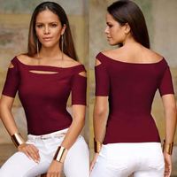 Vente en gros d'usine vêtements d'été décontractés pour filles à la mode vacances sexy col fendu épaule rosée vêtements pour femmes à manches courtes robe chemise et haut