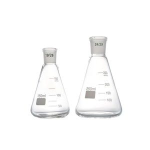 Frasco Erlenmeyer de Vidrio Azul, Frasco Cónico Graduado, Recipiente de Laboratorio para Mezclar con Varilla Mezcladora - Product Image 1
