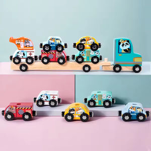 Jeu de <span class=keywords><strong>train</strong></span> en bois Montessori pour enfants, jeu amusant de lacer et de filer des perles, jouets pour bébés, blocs de construction de voitures, jouets éducatifs précoces - Product Image 3