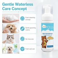 Zourunan Nuevo Champú Seco Sin Agua 60ml Espuma Sin Enjuague Aroma a Arándanos Para Aseo de Gatos y Perros Marca Blanca OEM Bajo MOQ